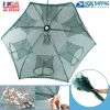Fishing Trap Net Portable Folded Fishing Bait Trap Shrimp Minnow Crab Bait Net 6 Sides 6 Holes Crayfish Cast Mesh Trap Automatic