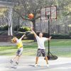 Portable Basketball Hoop System Stand Height Adjustable 7.5ft - 9.2ft with 32 Inch Backboard and Wheels for Youth Adults Indoor Outdoor Basketball Goa