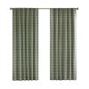 Plaid Rod Pocket and Back Tab Curtain Panel with Fleece Lining(Only 1 Pc Curtain Panel)