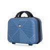 4-piece ABS lightweight suitcase, 14 inch makeup box, aircraft wheels (14/20/24/28) BLUE
