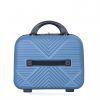 4-piece ABS lightweight suitcase, 14 inch makeup box, aircraft wheels (14/20/24/28) BLUE