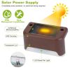 4Pcs Solar Powered LED Step Lights Outdoor IP55 Waterproof Dusk To Dawn Sensor Fence Lamps