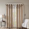 Knitted Jacquard Damask Total Blackout Grommet Top Curtain Panel(Only 1 Pc Panel)