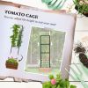 Outsunny Galvanized Raised Garden Bed, 24" x 24" x 11.75" Outdoor Planter Box with Trellis Tomato Cage and Open Bottom for Climbing Vines, Vegetables