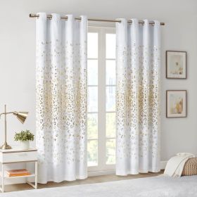 Grommet Top Metallic Animal Printed Total Blackout Curtain(Only 1 Pc Panel) (Color: as Pic)