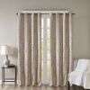 Knitted Jacquard Damask Total Blackout Grommet Top Curtain Panel(Only 1 Pc Panel)